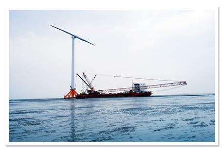 Mingyang's SCD two-bladed turbine... designed by Aerodyn