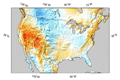 3TIER's map showing the probability of higher than normal wind speed in Q4 2010