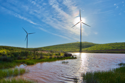Gamesa 2MW turbine at the 244MW El Andevalo wind plant, Huelva province in Spain