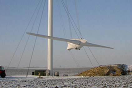 A Vergnet turbine being installed 