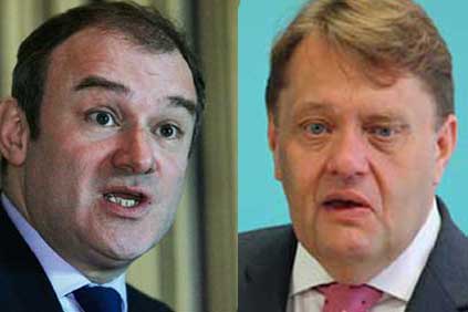 Bring wind into the UK news... Hayes (right) and Davey fight it out