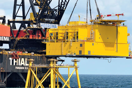 Borwin Alpha. The world's first high-voltage direct converter mounted on an offshore platform