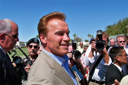 California governor Arnold Schwarzenegger aims to derive 33% of energy from renewable sources by 2020
