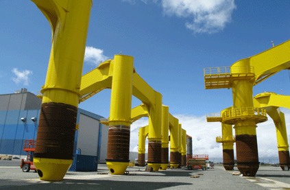 Bard-designed tripiles secure the turbine support structure to the seabed