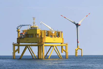 A converter station at the Bard 1 North Sea project