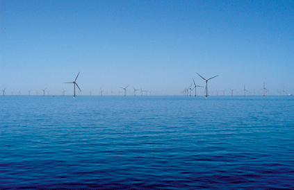 A computer-generated representation of the Cape Wind project
