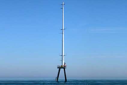 Cape Wind's meteorological tower, the only part of the project to be installed