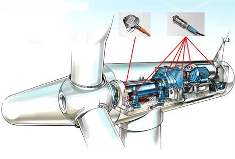The condition monitoring sensors in a Siemens turbine