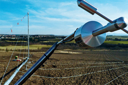 Anemometors are sited at regular intervals