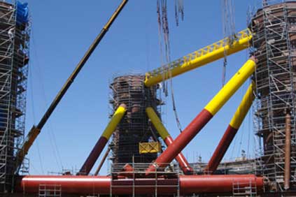 The WindFloat platform under construction