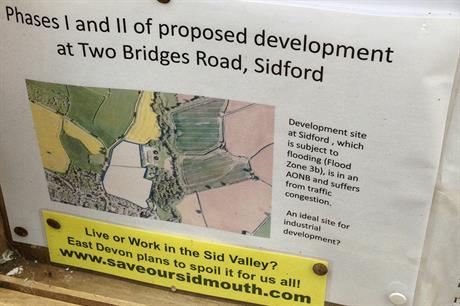 Sidford: local plan proposals have sparked local controversy (picture by Alan Parkinson, Flickr)