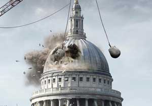 ActionAid's digital mock-up showing the demolition of St Paul's