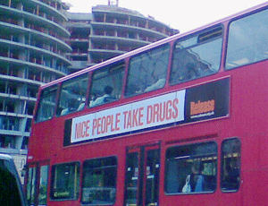 Release Nice People Take Drugs bus campaign