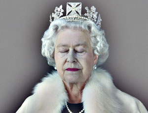 An unusual image of HM the Queen