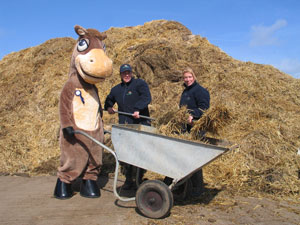 Horace the horse shows off the prize