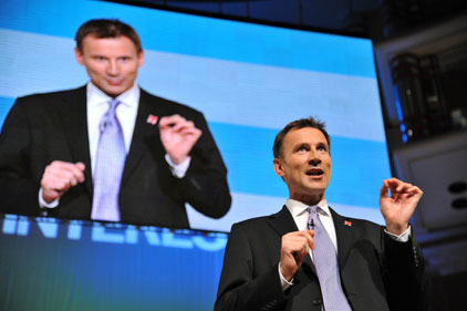 Good to talk: Jeremy Hunt praises BT in (Rex features)