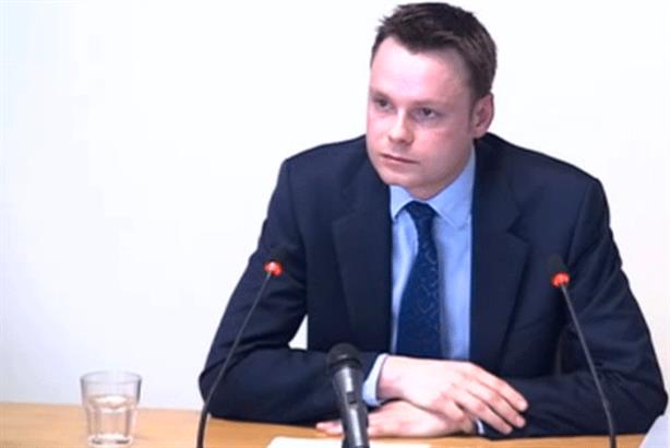 Adam Smith: gave evidence at the Leveson enquiry yesterday