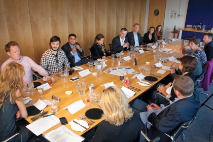 Clockwise from left: Claire Beale, Ian Kerrigan, Riccardo Giraldi, Anand Verma, Rachel Hatton, Paul Davies, Stephen Maher, Sarah Virani, Lynsey Barber, Ade Adefala, Joe Rider, Dr Kathleen Mortimer, Stuart Derrick, Sarah Stratford, Carl Ratcliff, Suza