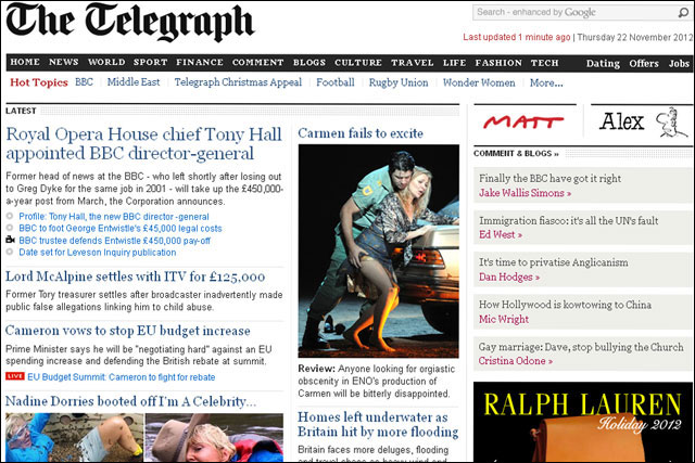 Telegraph.co.uk: reported the biggest leap in monthly users for October
