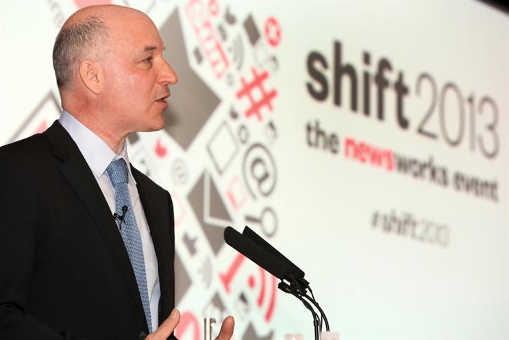 Shift 2013: Newsworks’ chief executive, Rufus Olins, addresses delegates at the first event of its kind