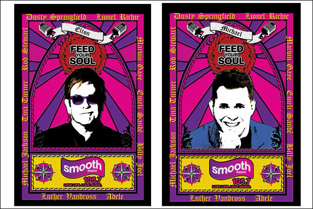 Smooth Radio: images of Elton John and Michael Bublé feature in outdoor campaign