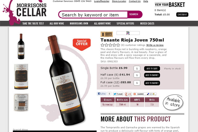 Morrisons: rolls out online wine cellar
