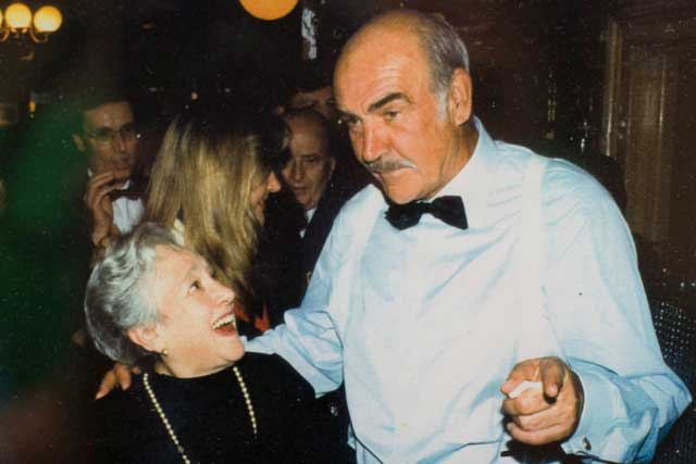 Elena Salvoni with Sean Connery at L'Etoile restaurant