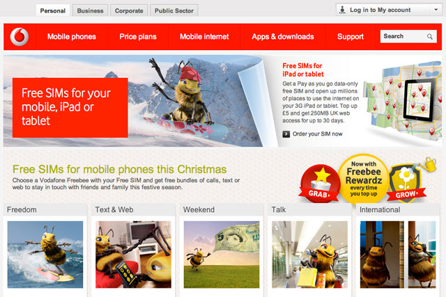 Recent work for Vodafone