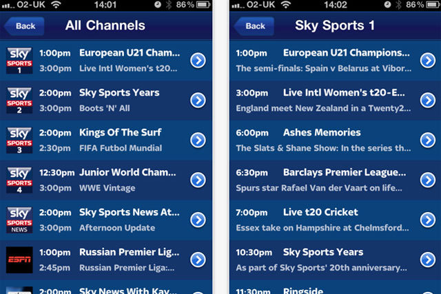 Sky Go: tops the BR app chart