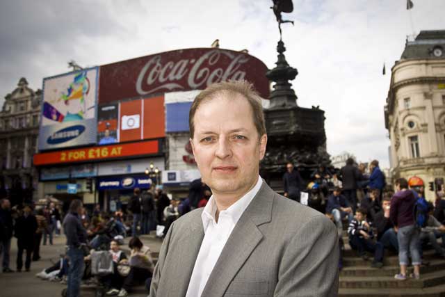 OMC's Mike Baker outside Piccadilly Circus
