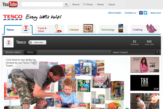 Tesco: updates YouTube Channel