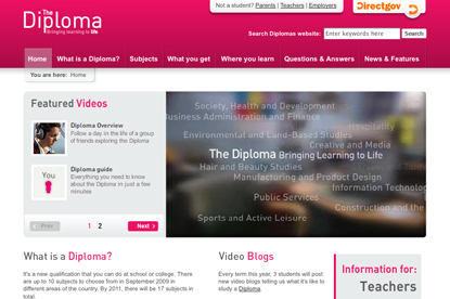 DCSF...looking for ad agency to promote diplomas