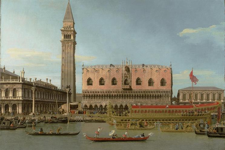 Bucintoro at the Molo on Ascension Day by Canaletto