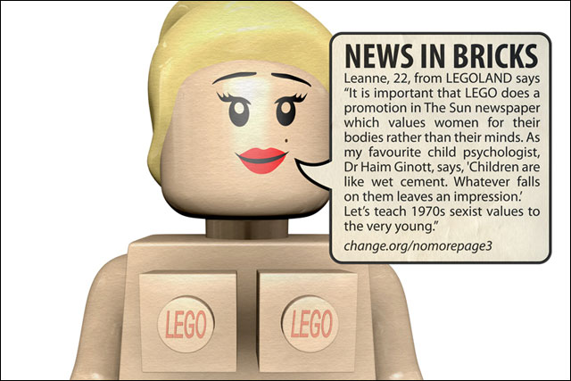 Mock Lego page 3:by No More Page 3 campaign