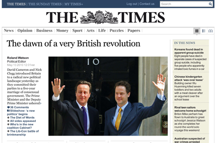 Times Online: new website
