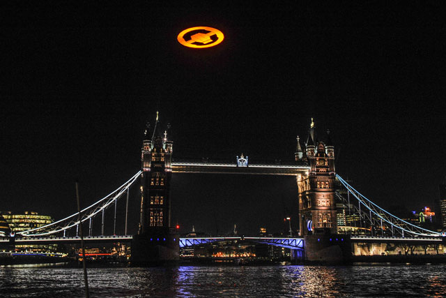 Halo: symbol over Tower Bridge