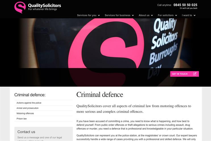 QualitySolicitors...account was previously handled by Team Saatchi