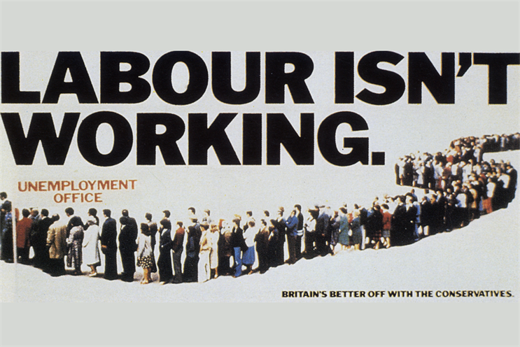 ‘Labour isn’t working’: the campaign was credited with helping Thatcher win the 1979 election