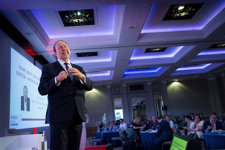 Richards on stage at Media360