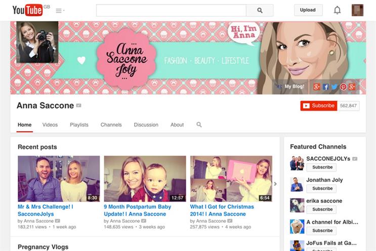 YouTube: stars like Anna Saccone are raking in twice as much traffic as established media channels