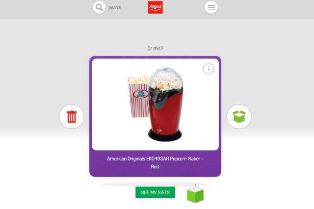 Argos: apes Tinder for Christmas gifting app