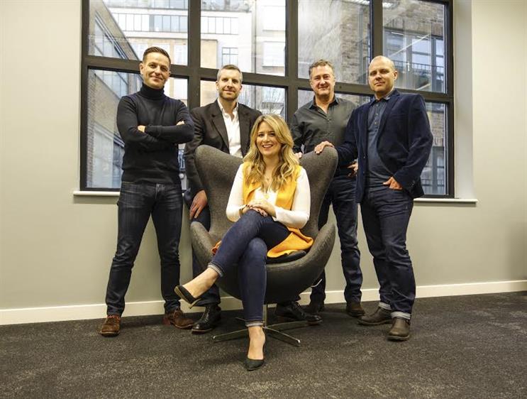 Atomic London: Dedman (front, centre) joins Richard Hall, Jon Goulding, Nick Fox and Guy Bradbury