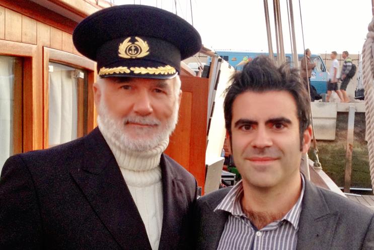 Birds Eye: Steve Challouma (right) with the brand's famous Captain character