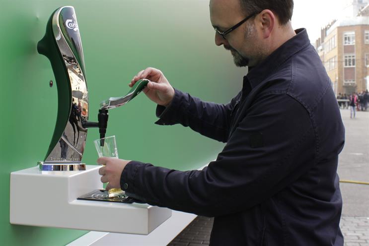 Carlsberg poster: it includes a beer font