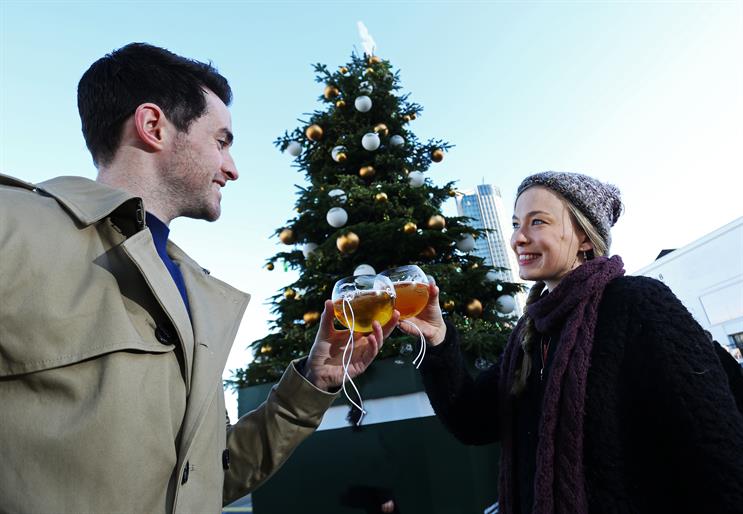 Watch: Carlsberg creates 27ft Christmas tree made of beer-filled baubles