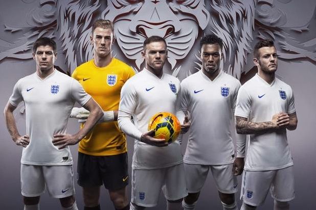 The England football team: sports the new Nike-sponsored kit