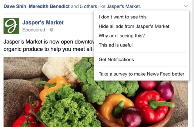 Facebook: now asks users why they hide ads