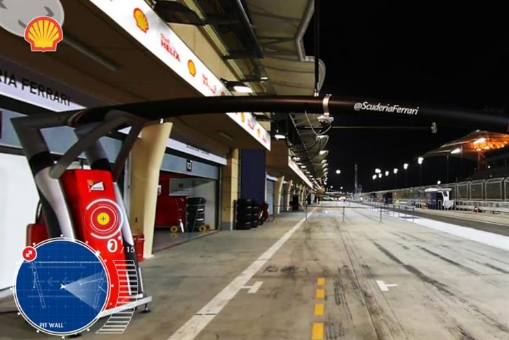 Shell: augmented reality enables viewers to step inside the Ferrari F1 garage