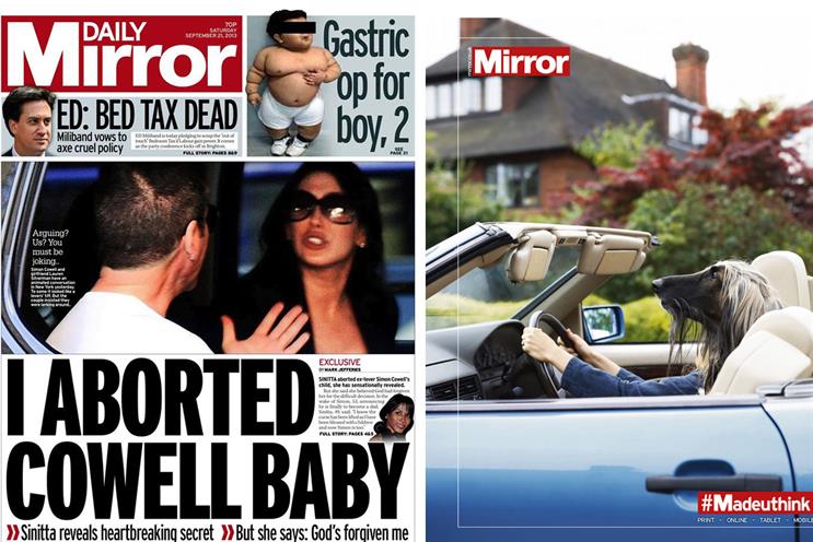 Daily Mirror: the revamp of the daily and its Sunday sister is being promoted by ‘#Madeuthink’