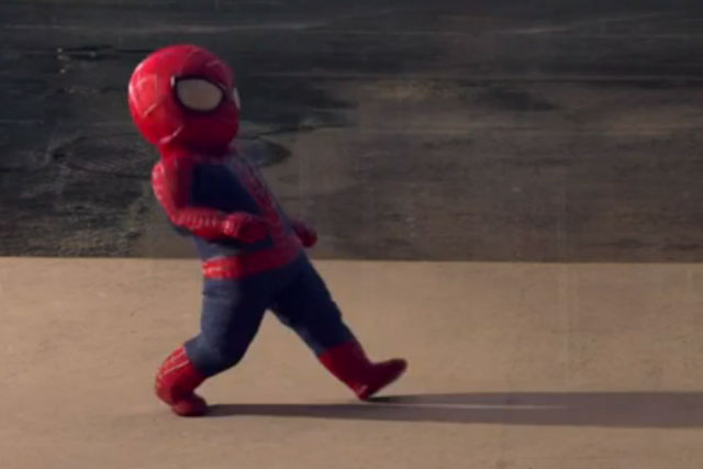 Evian: spider-man baby & me